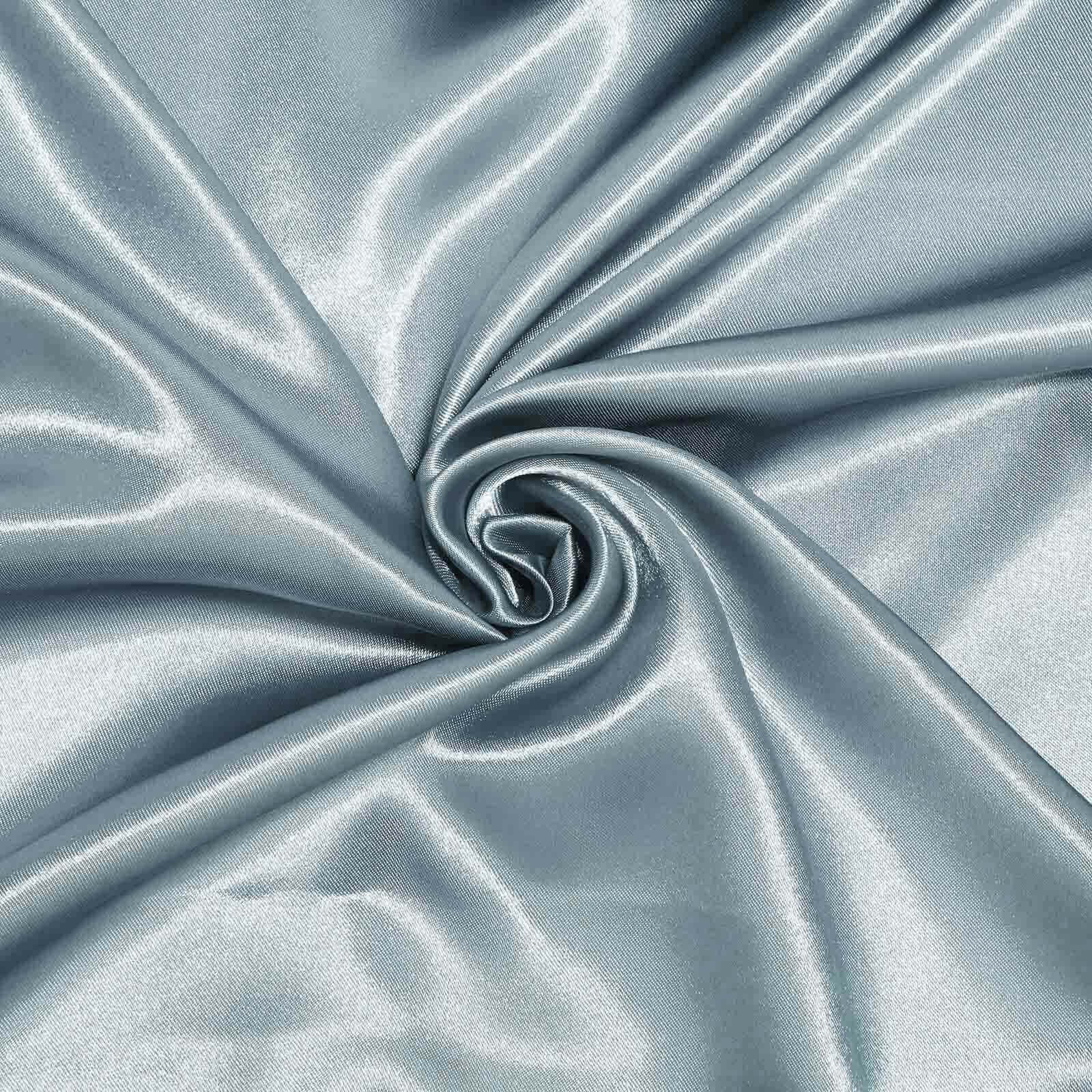 Satin Rectangular 90"x156" Tablecloth Dusty Blue - Seamless Table Cover