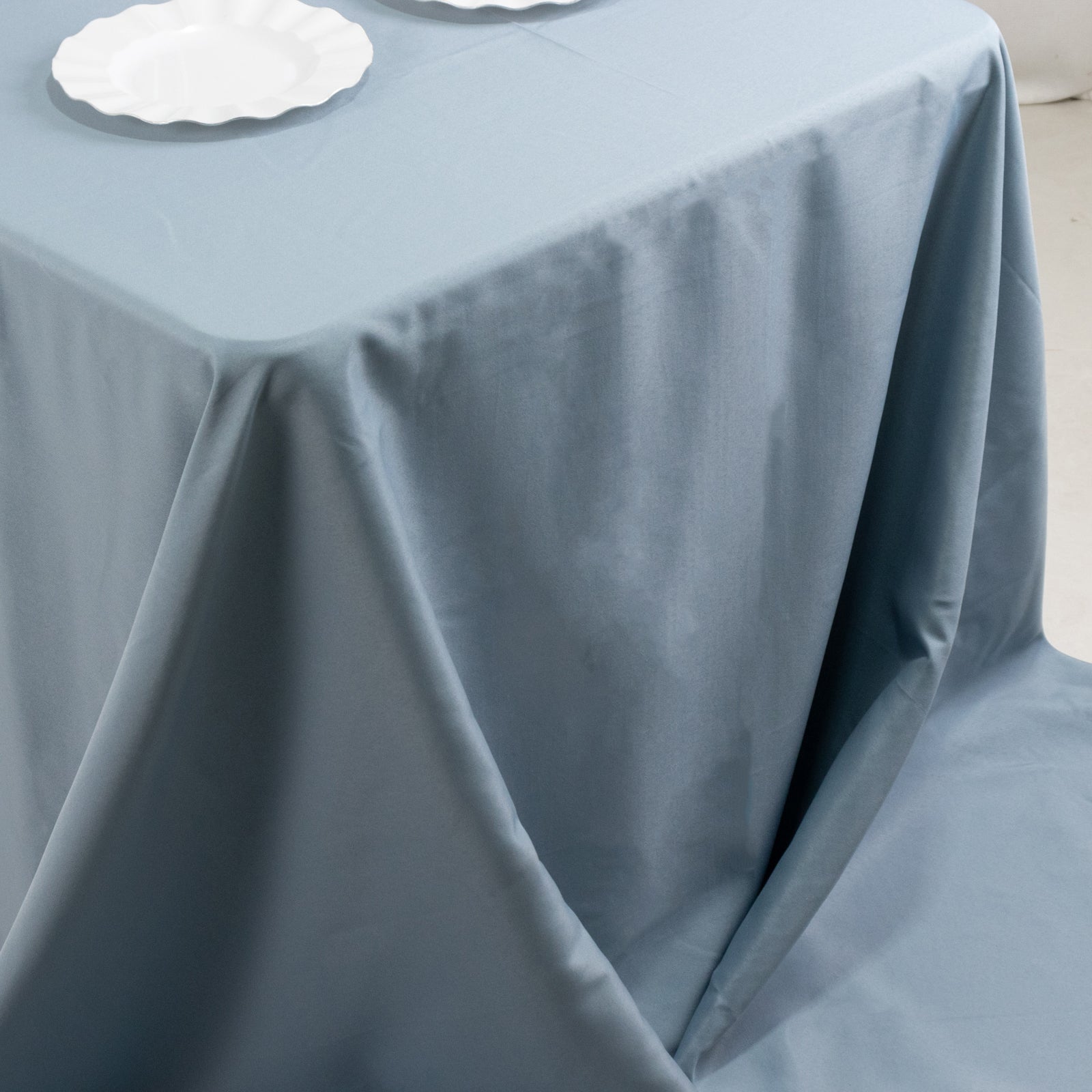 Premium Polyester 90"x156" Rectangle Tablecloth Dusty Blue - Seamless 220GSM Stain-Resistant Table Cover