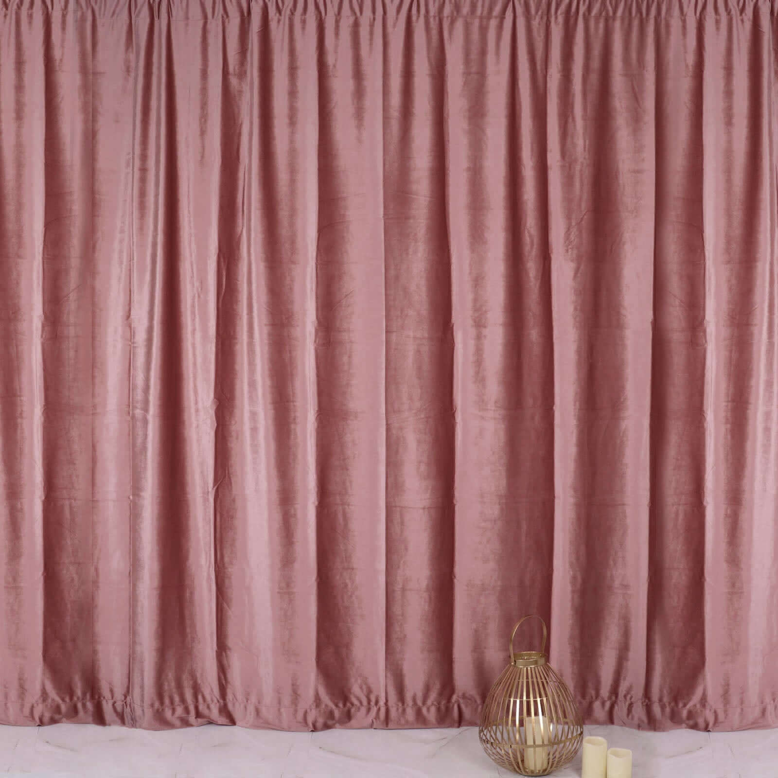 Dusty Rose Crushed Velvet Backdrop Curtain – 8ft x 8ft Event Drape with Rod Pocket, Privacy Panel for Photo Booths & Events