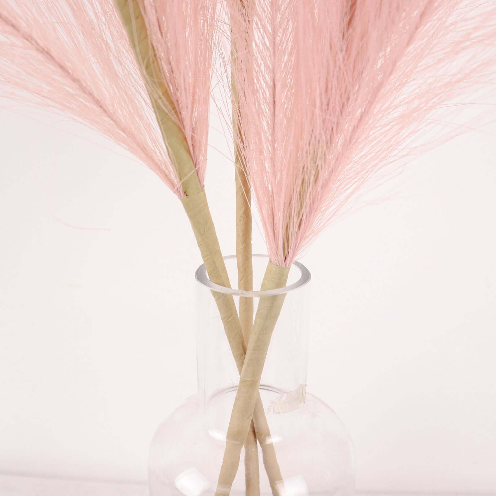 3 Stems Artificial Pampas Grass Decor Dusty Rose for Rustic Boho Chic Backdrops Floral Styling & Vase Displays 44"