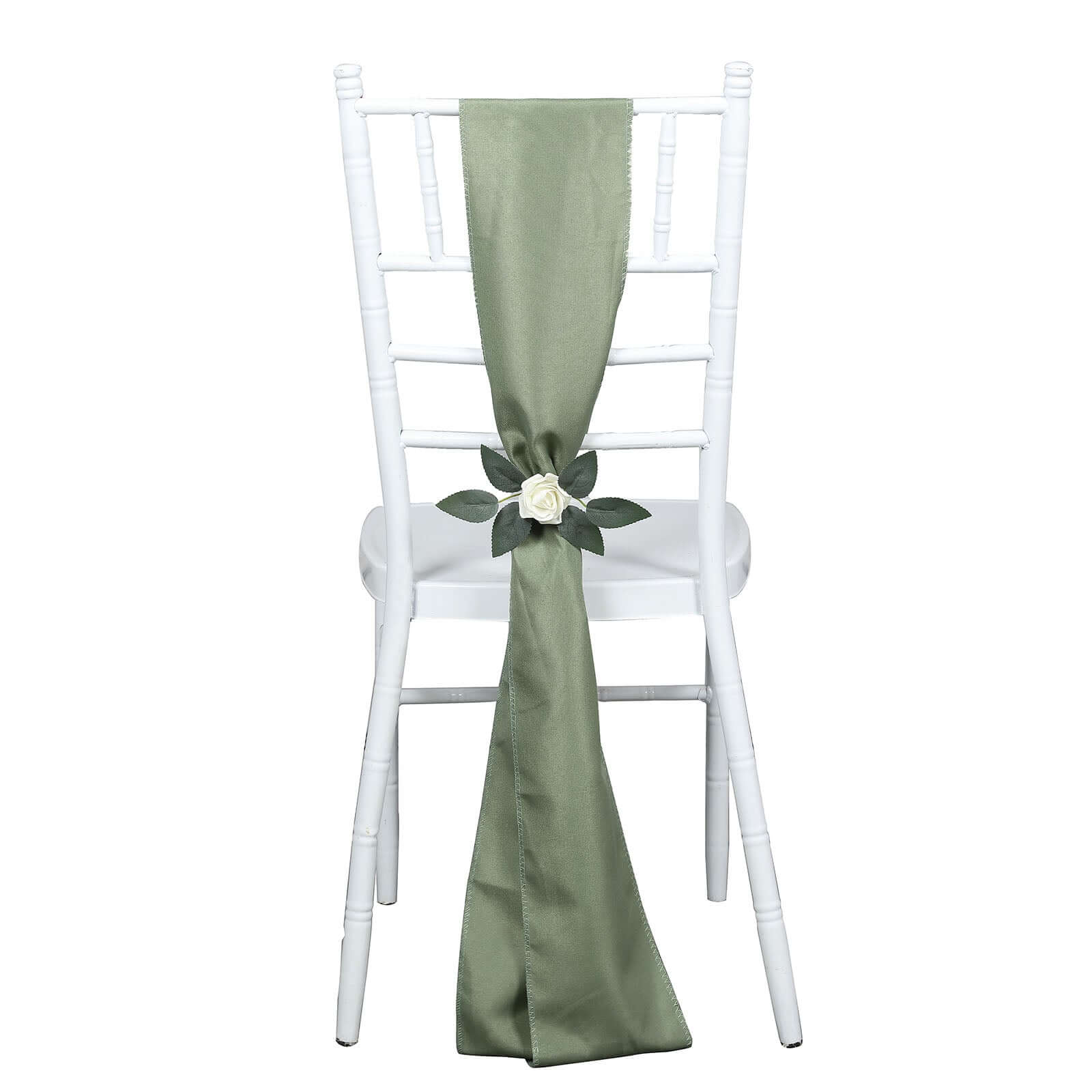 5 Pack Polyester Chair Sashes Dusty Sage Green 6"x108"