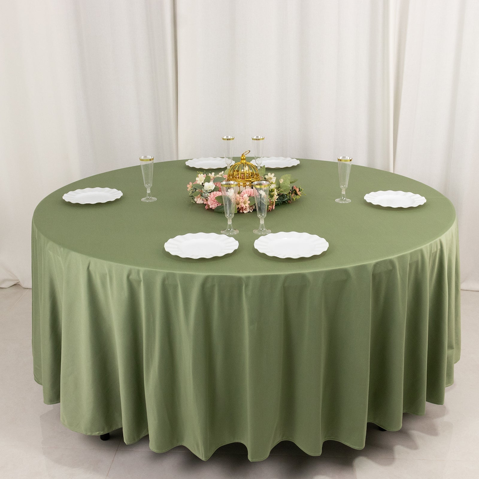 Scuba Round 108" Tablecloth Dusty Sage Green - Wrinkle Free & Stain Resistant Table Cover