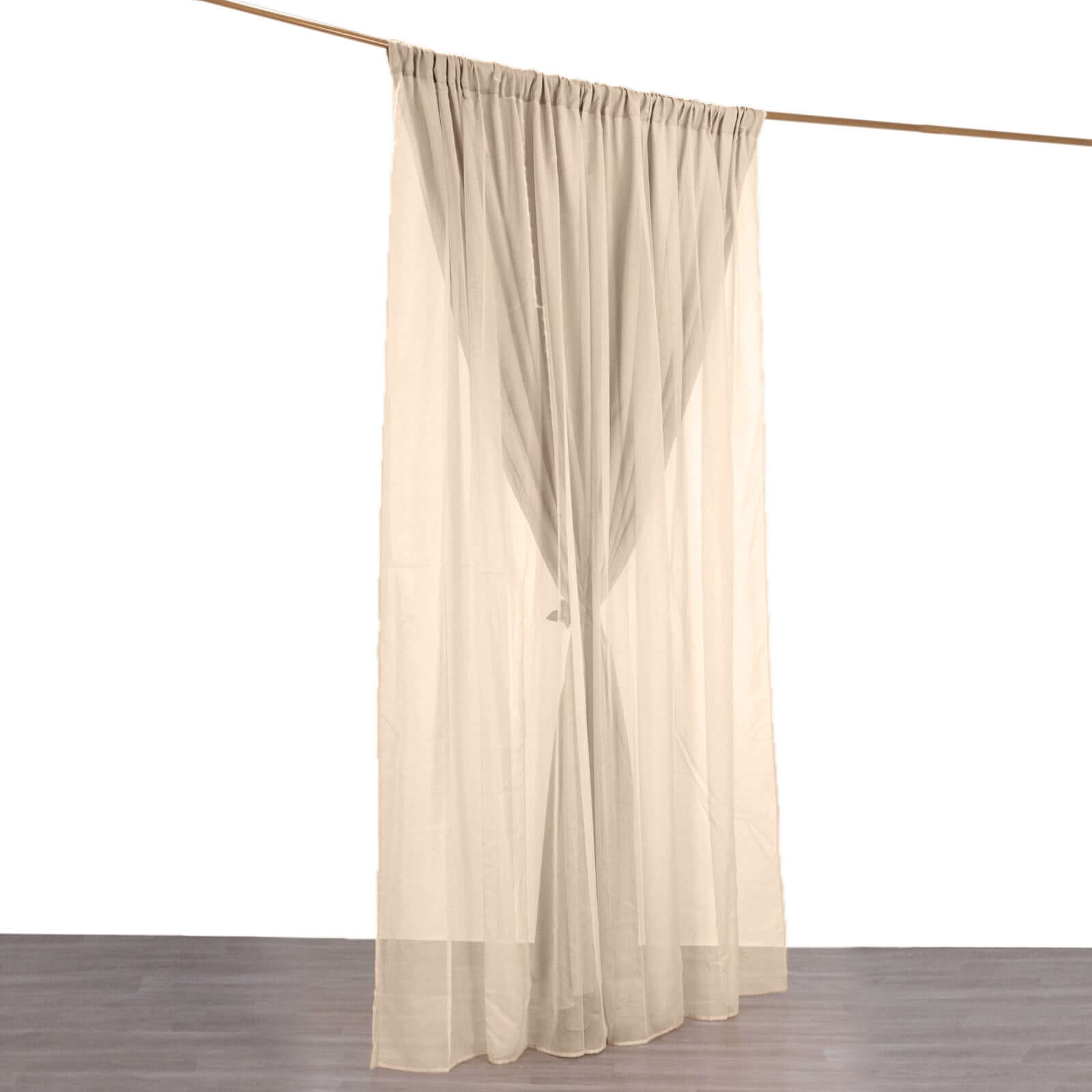 Nude Chiffon Polyester Event Curtain Drapes, Dual Layer Divider Backdrop Curtain Panels with Rod Pockets - 10ftx10ft