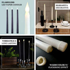 3-Pack LED Decorative Lighting Warm Flickering Dusty Blue - Flameless Taper Candles 11"