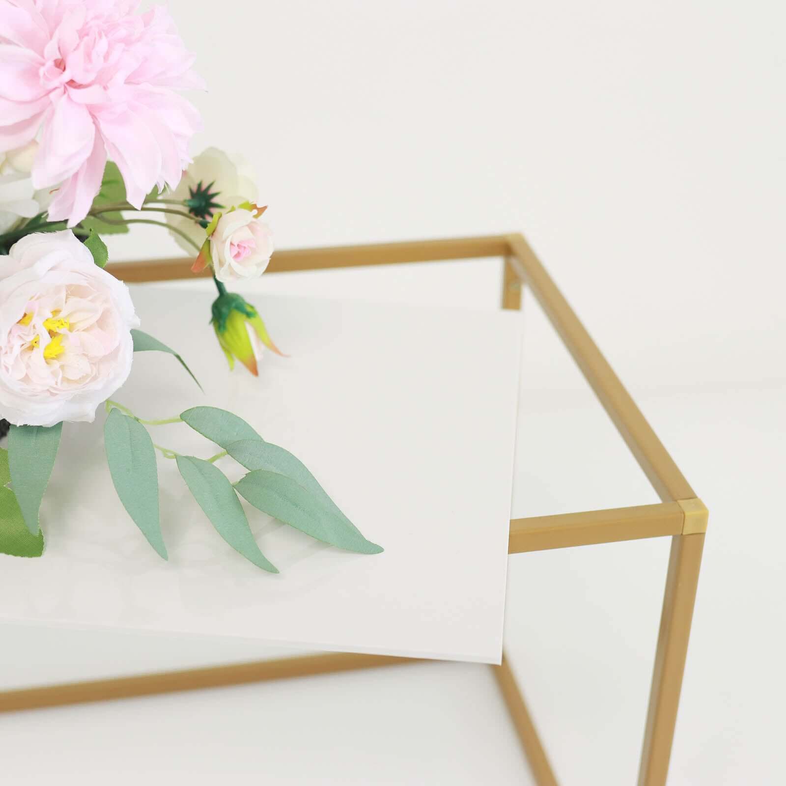 2-Pack Acrylic Plexiglass Sheets Rectangular Side Plates White - Protective Film Coating 24"x10"