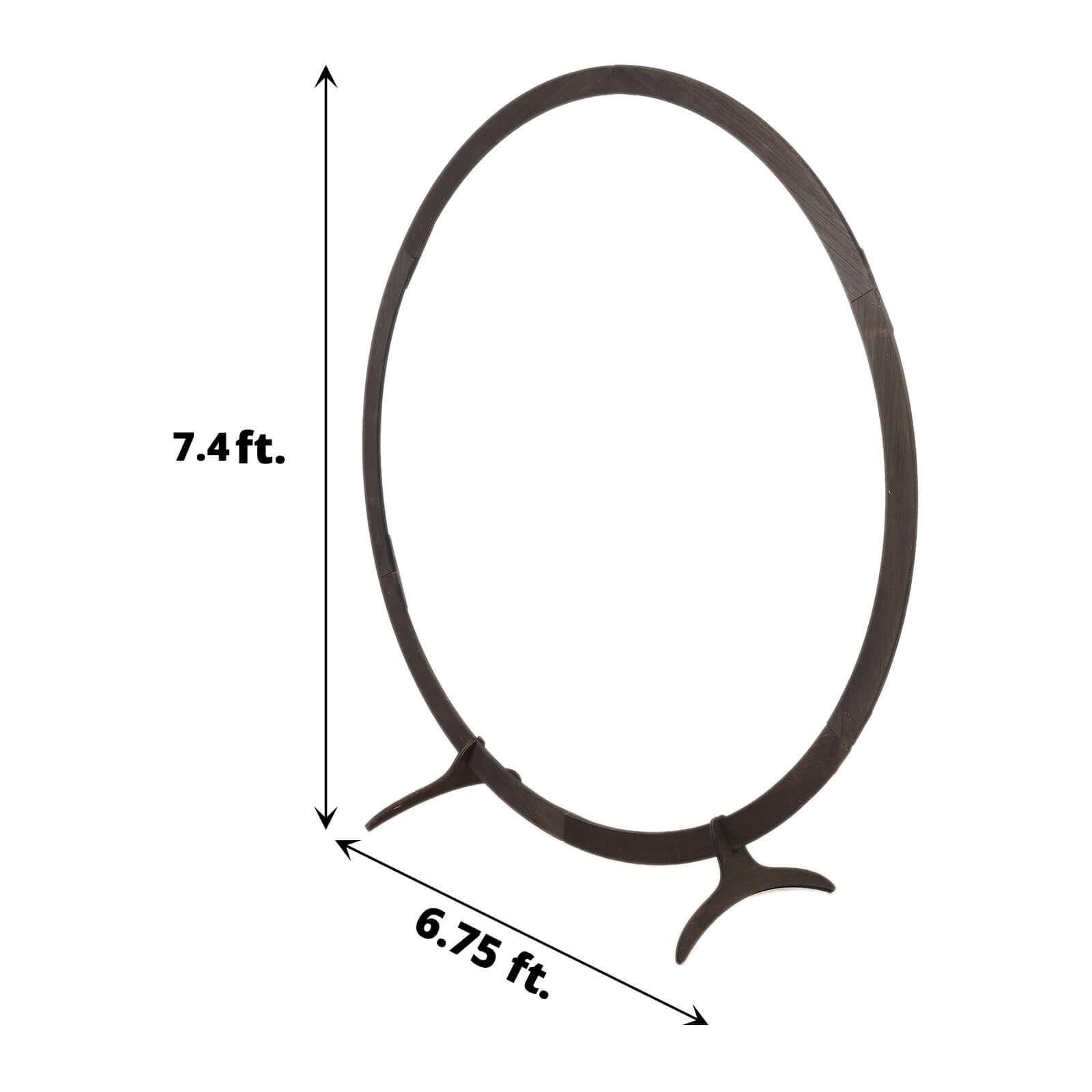 7.4ft Natural Brown Wood Round Event Party Arbor Backdrop Stand, Rustic DIY Wedding Arch