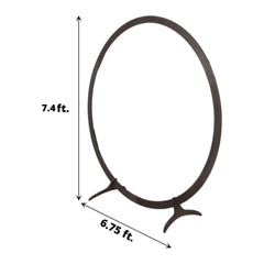 7.4ft Natural Brown Wood Round Event Party Arbor Backdrop Stand, Rustic DIY Wedding Arch