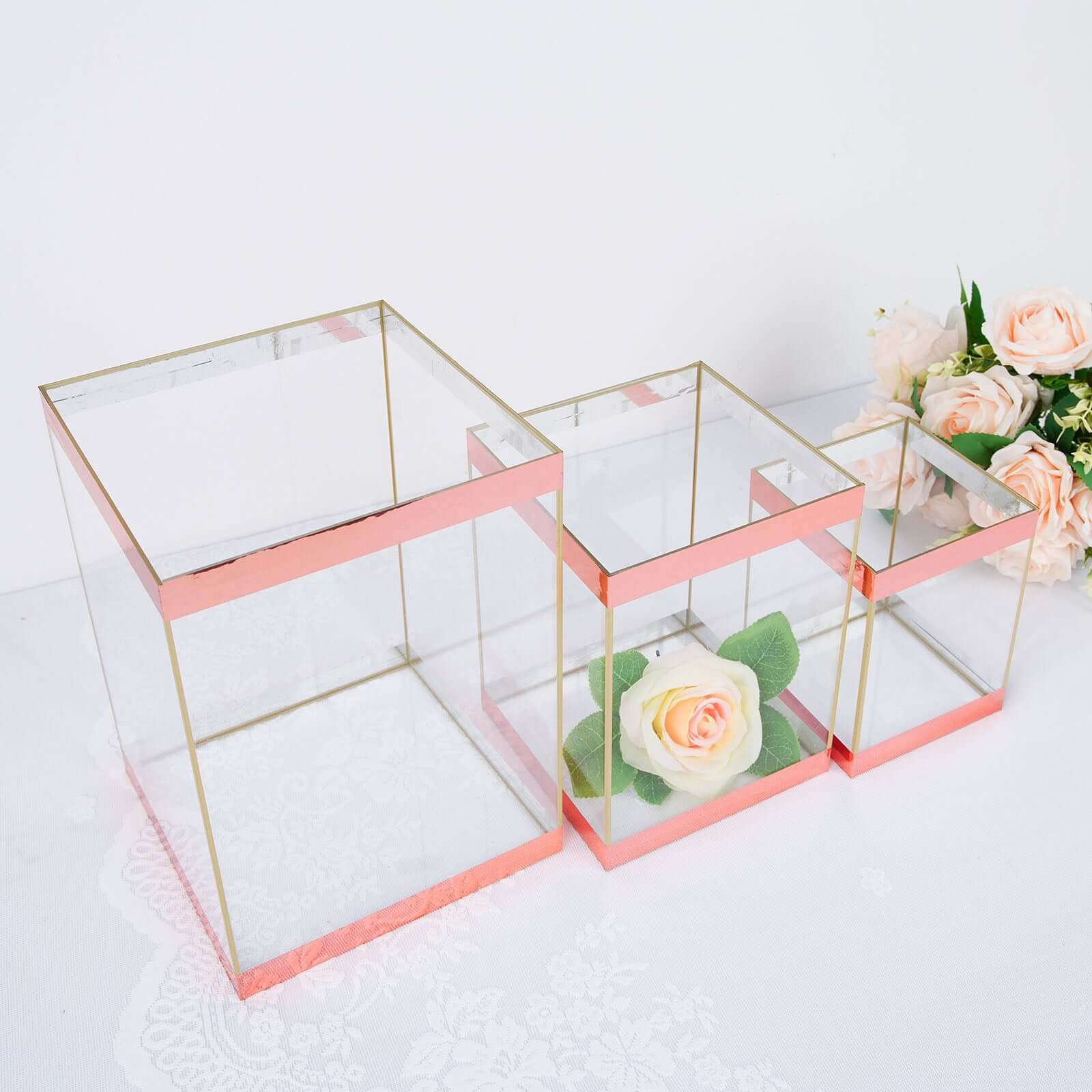 100 Yds 3/4" Rose Gold Metallic Film Tape Adhesive, DIY Floral Wrap Craft Decor Tape - Polyester with Acrylic