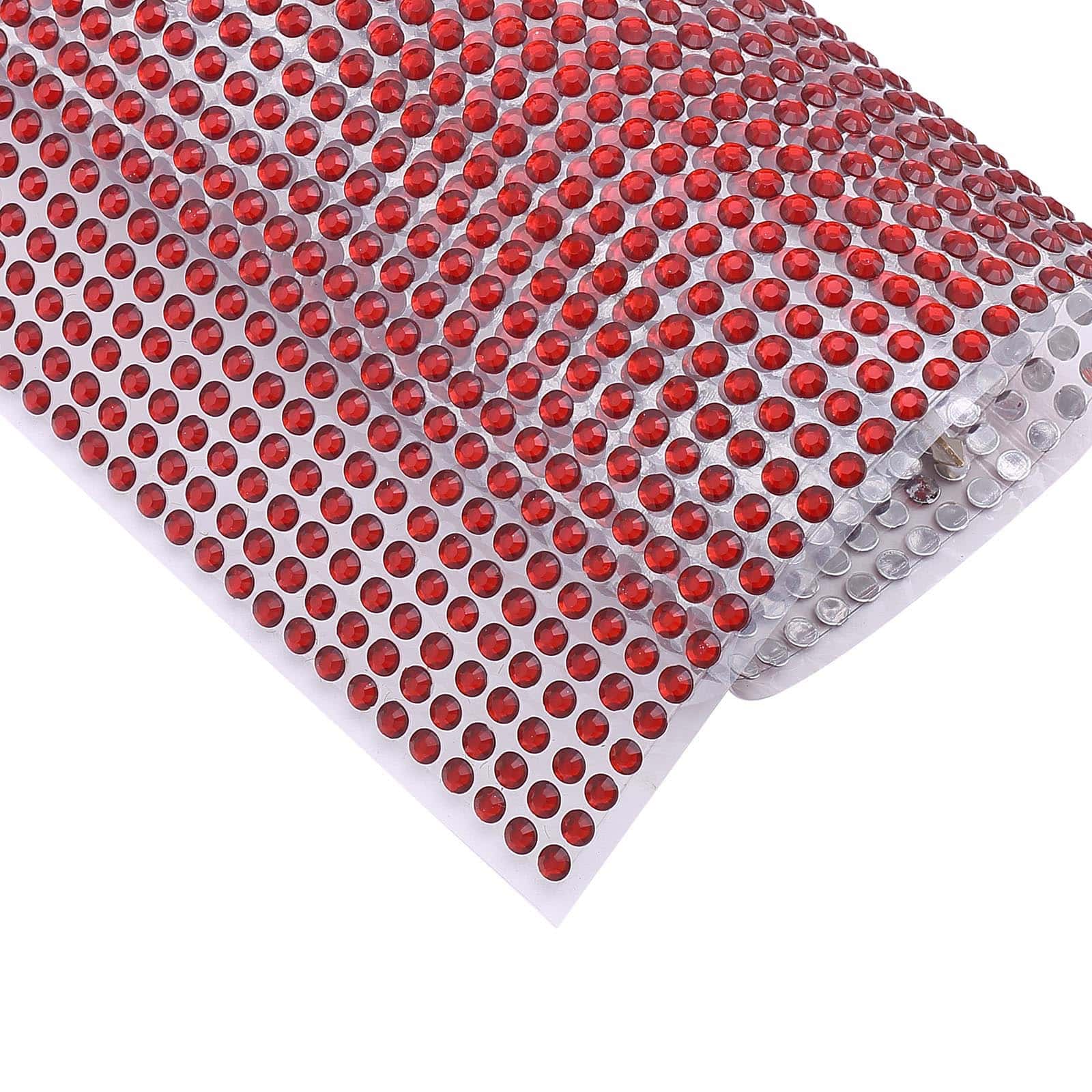 21”x11" Red Self Adhesive Rhinestone Diamond Sticker Wrap Sheets, DIY Craft Gem Stickers