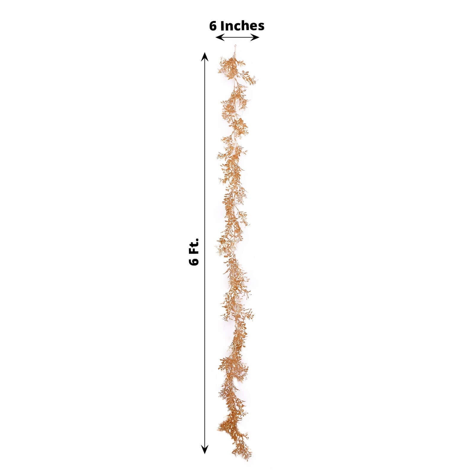 Artificial Boxwood Leaf Table Garland Metallic Gold - Versatile Faux Decorative Hanging Vine for Modern & Chic Event Styling 6ft