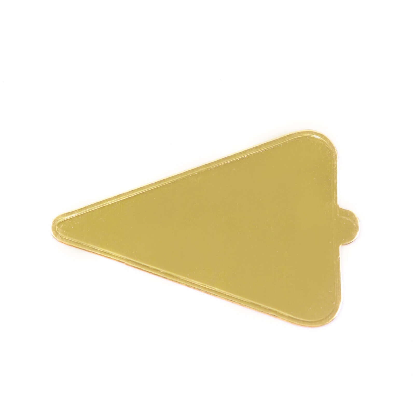 50-Pack Triangle Cake Boards in Gold Cardboard - Grease Proof Mini Paper Trays for Pastries Cupcakes & Dessert Slices 2.8"x 4.5"