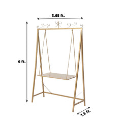 Metal Floor Swing Cake Stand Gold - Exquisite Hanging Dessert Display Serving Station for Upscale Parties & Weddings 6ft Tall