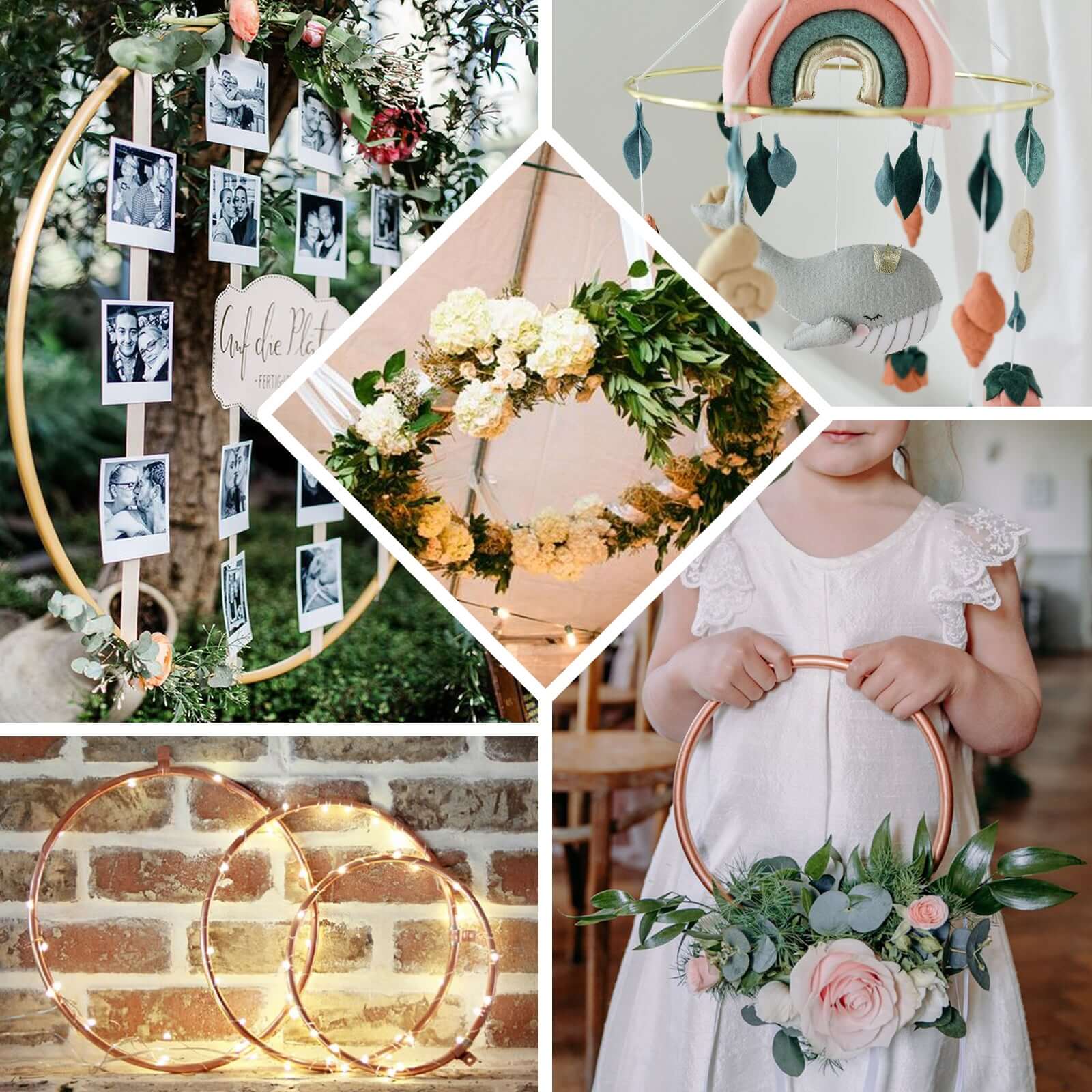 24" Gold Heavy Duty Metal Hoop Wreath, Floral Hoop