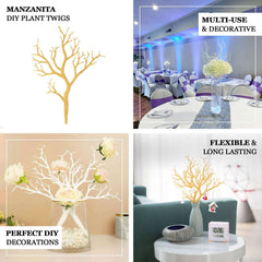 10-Pack Artificial Manzanita Tree Branch White for Vase Filler Home Wedding Centerpiece Ornament 14"