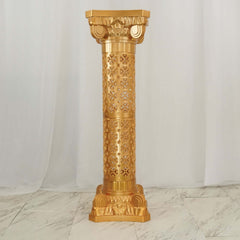 4 Pack Gold Crafted Venetian Inspired Pedestal Stand Plant Pillar - 40" Tall PVC