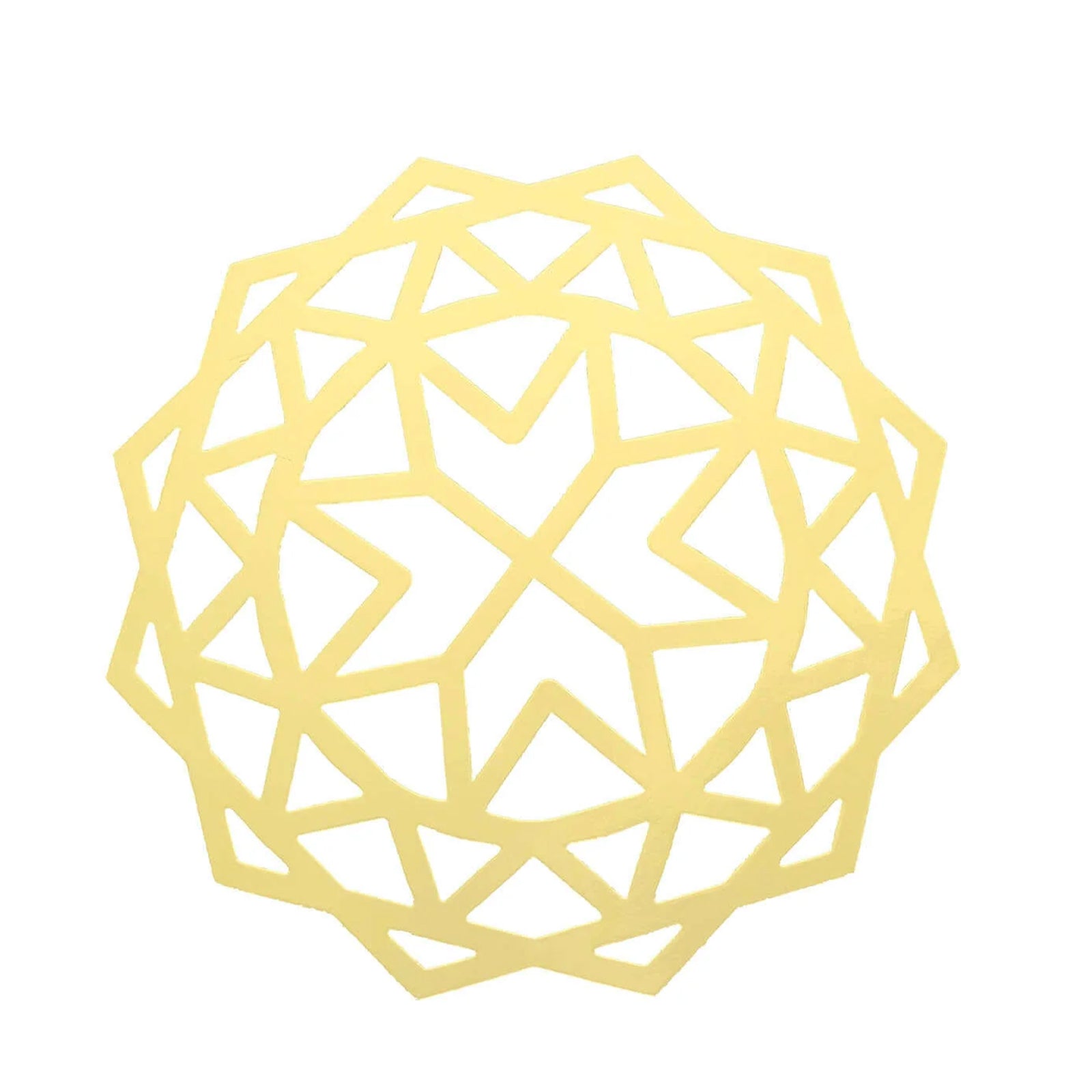 6-Pack Disposable Table Placemats in Metallic Gold Laser Cut Geometric Star Design - 700GSM Cardboard Placemats for Glamorous Table Settings 13"