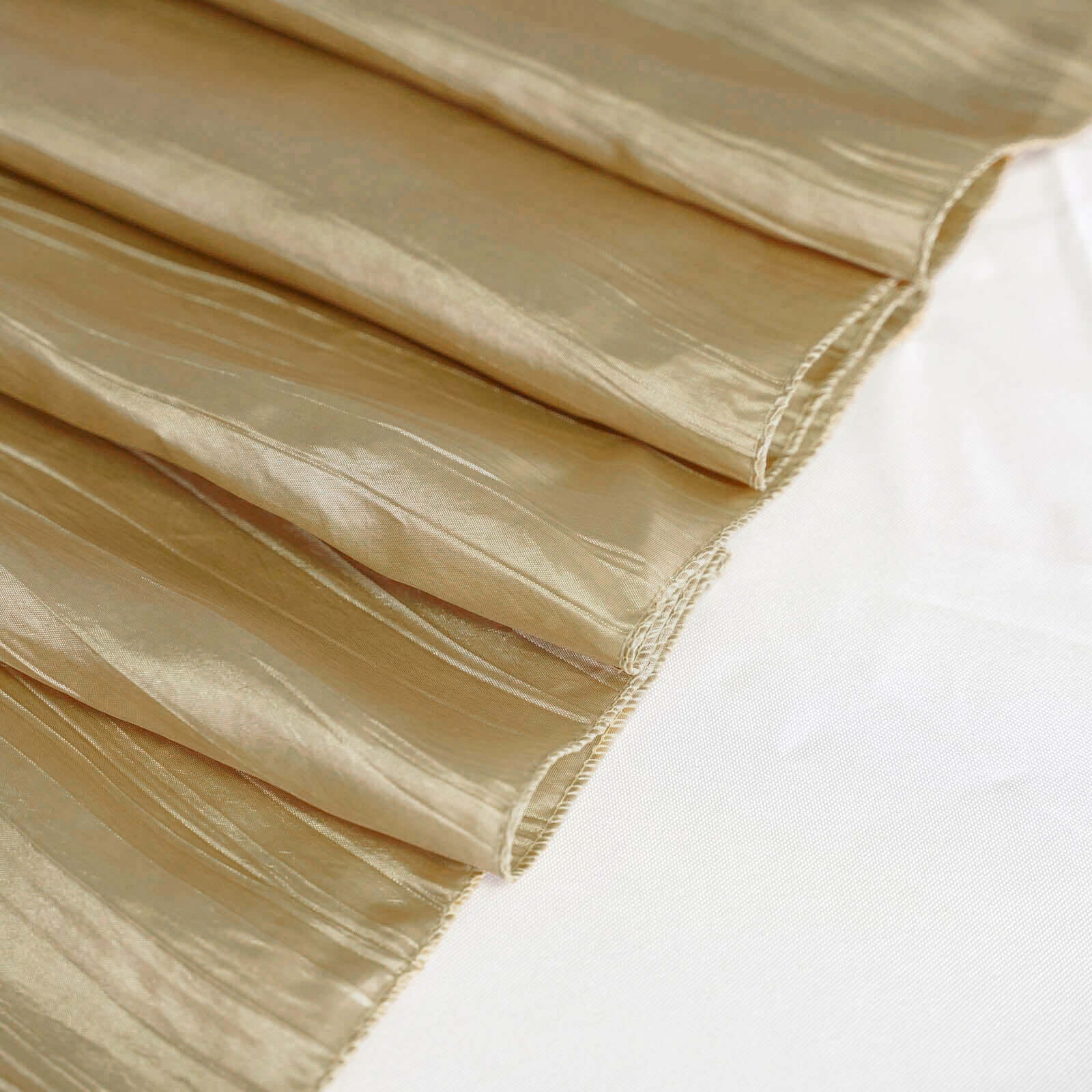 Taffeta 60"x102" Rectangle Tablecloth Gold - Accordion Crinkle Design for Modern Gatherings