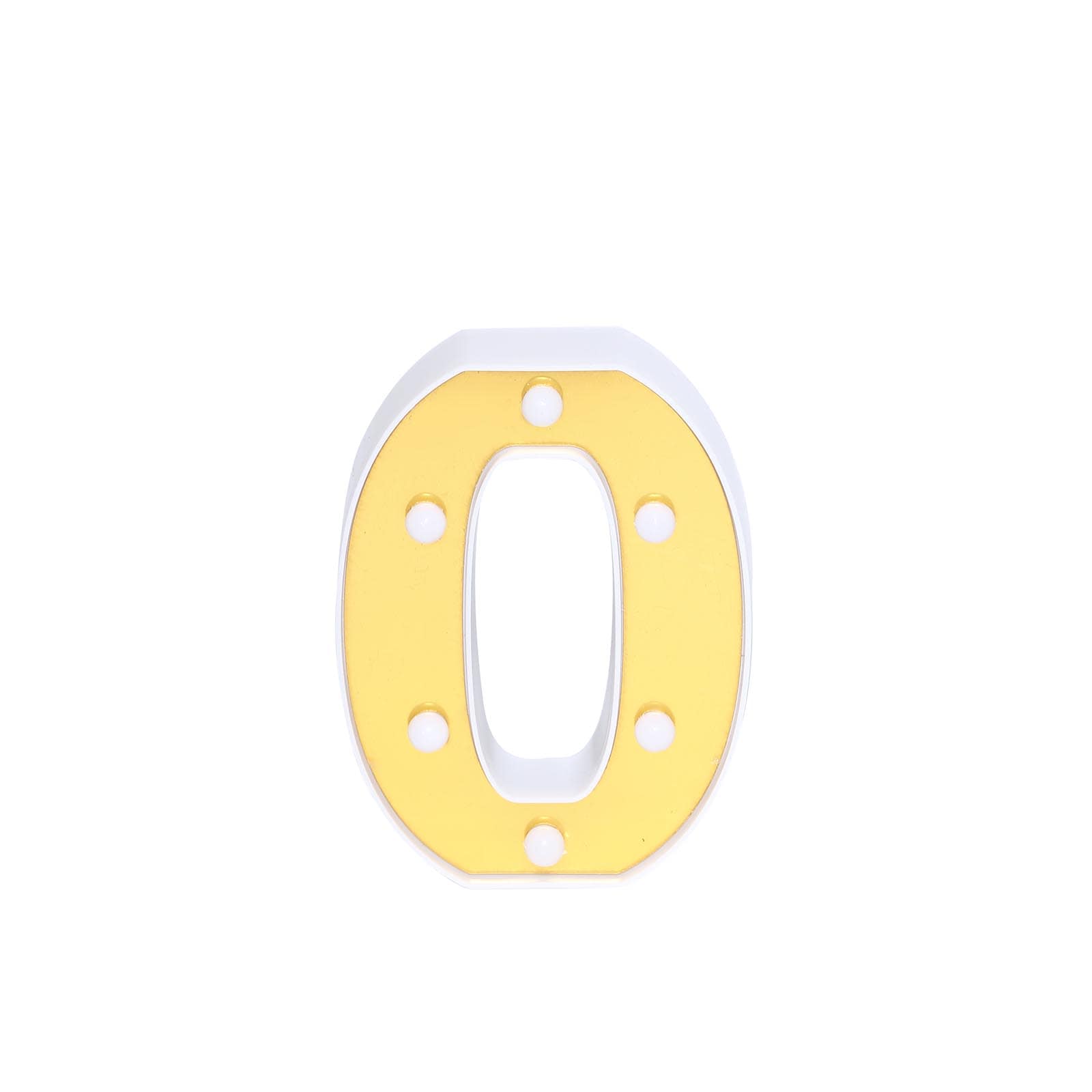 3D Marquee Letter "O" Warm White 6 LED Lights Gold - Chic Light-Up Decor for Events 6"