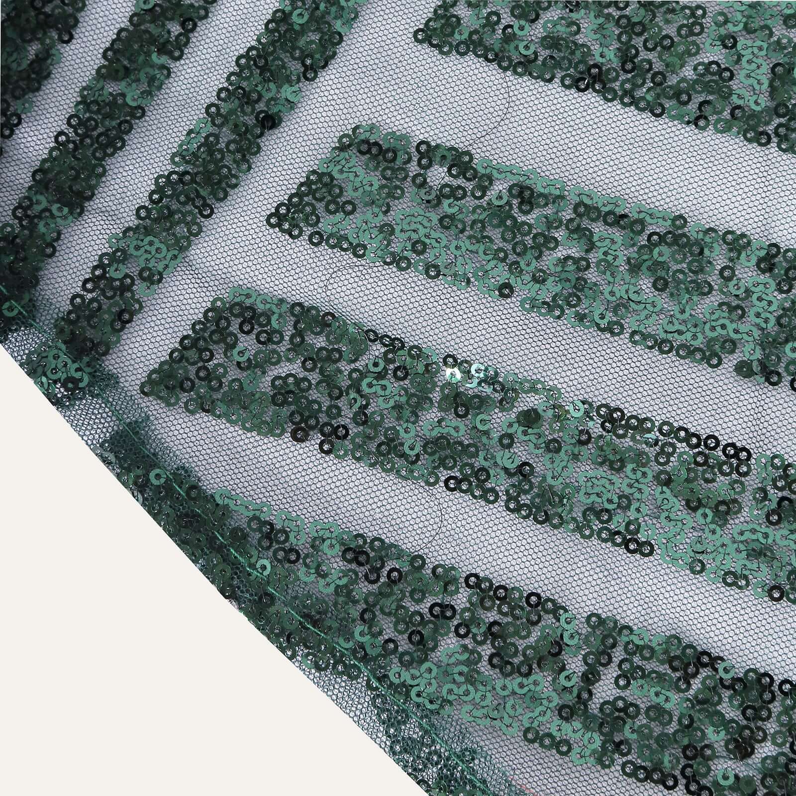 Sequin 12"x108" Table Runner Hunter Emerald Green - Diamond Glitz Design