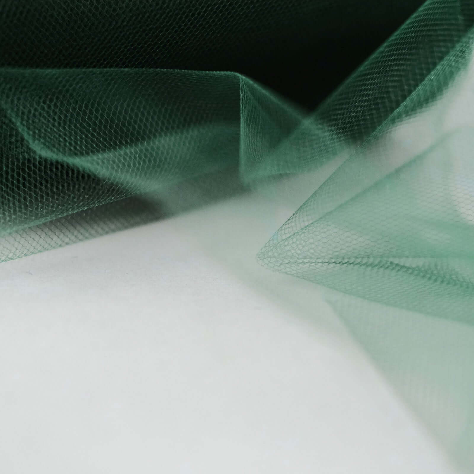 6"x100 Yards Hunter Emerald Green Tulle Fabric Bolt, Sheer Fabric Spool Roll For Crafts