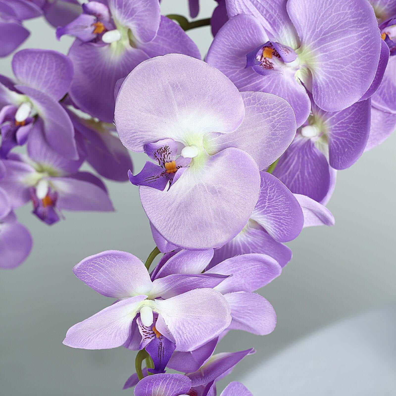 2 Stems 40" Tall Lavender Lilac Artificial Silk Orchid Flower Bouquets