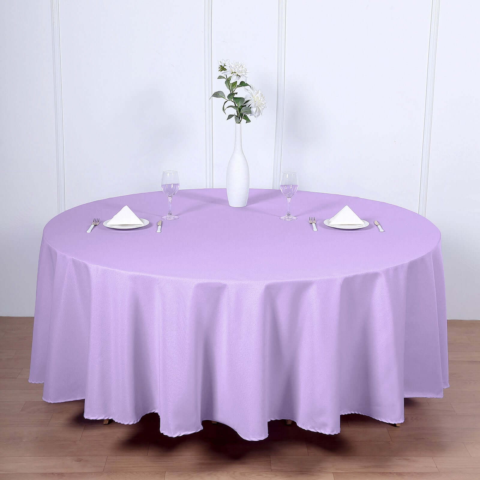 Polyester 108" Round Tablecloth Lavender Lilac - Wrinkle-Resistant Table Cover