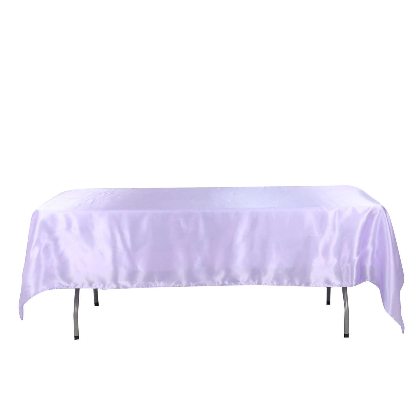Satin Rectangular 60"x102" Tablecloth Lavender Lilac - Smooth and Lustrous Table Cover
