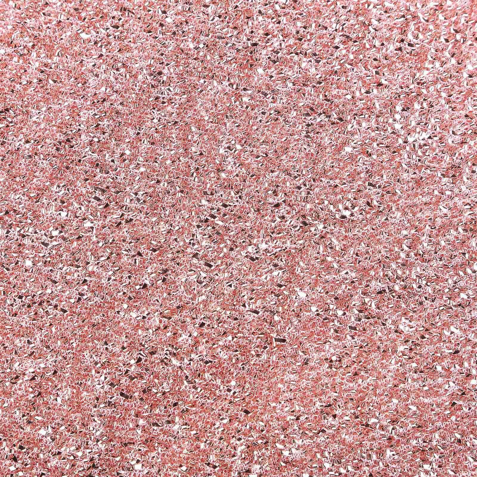 Stretch Spandex Chair Cover Rose Gold for Folding Chairs - Metallic Shimmer Tinsel Back Design Fitted Slipcover