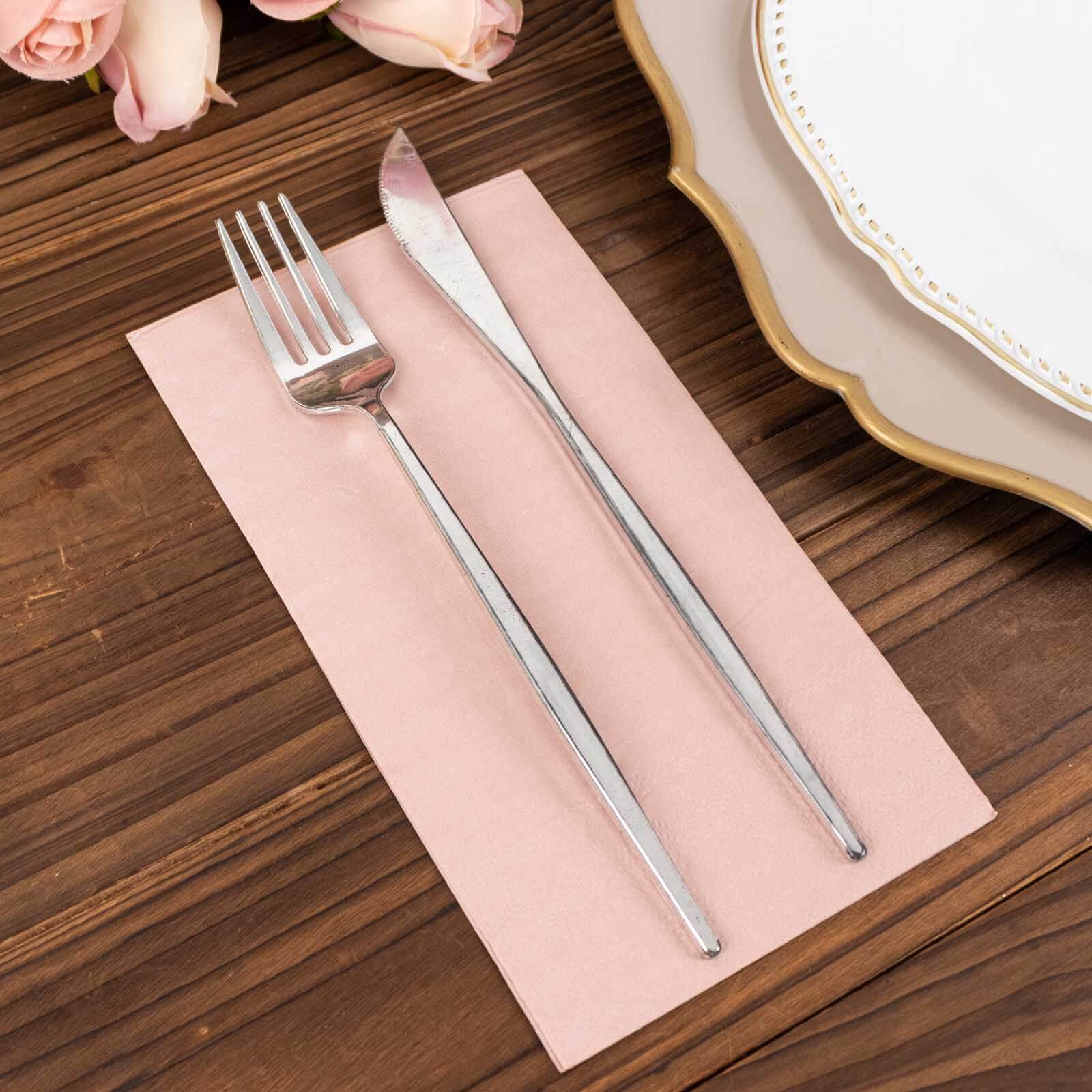 50-Pack Paper Napkins Dusty Rose - Soft Disposable 2-Ply Dinner Napkins for Weddings