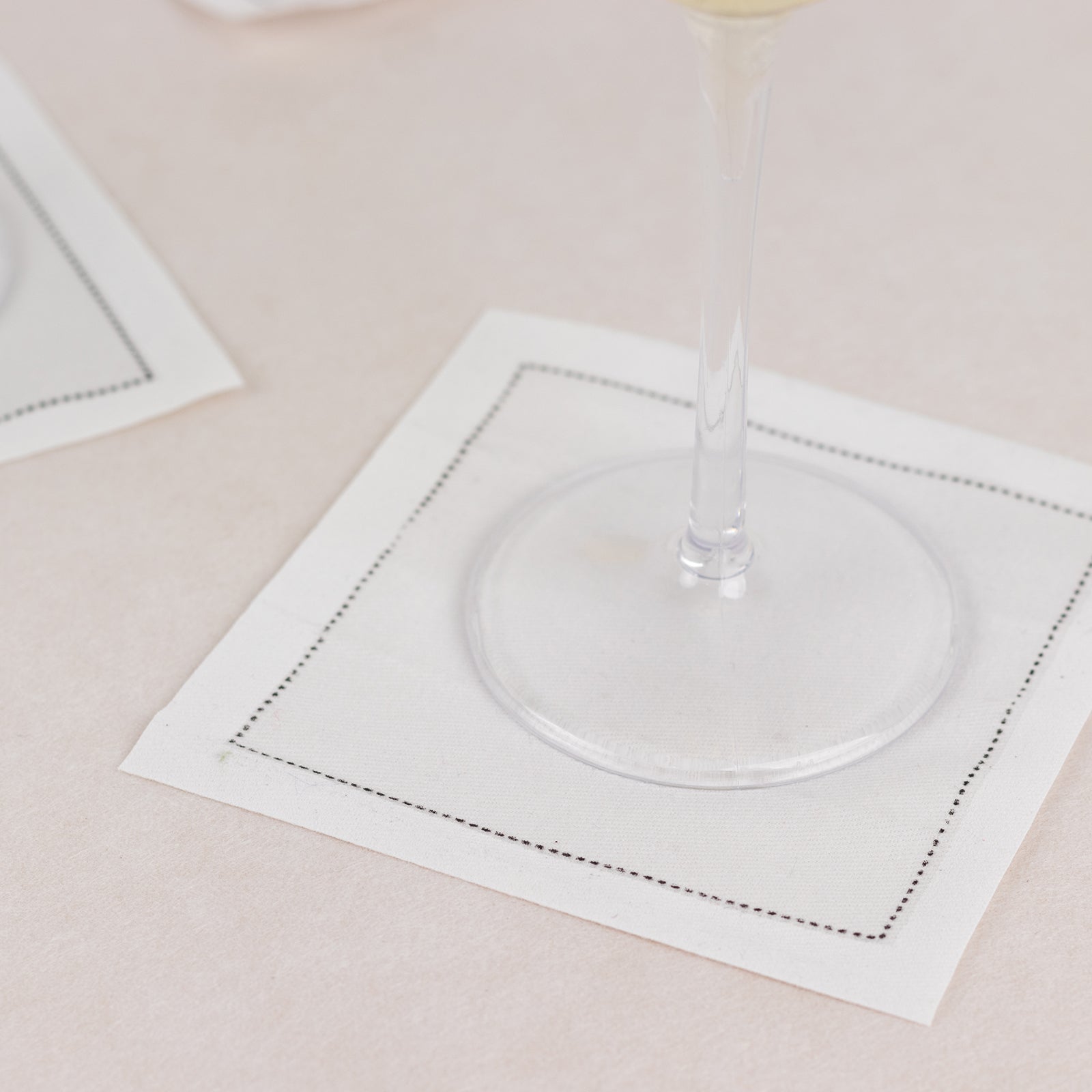 Disposable Cotton Cocktail Napkins – 50 White 4.5" x 4.5" Napkins for High-End Bars, Receptions & Parties