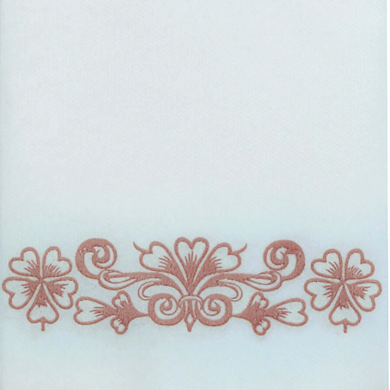 20 Pack White Linen-Feel Dinner Paper Napkins with Rose Gold Floral Print, Premium Cloth-Like Airlaid Disposable Napkins, Soft and Absorbent Guest Towels