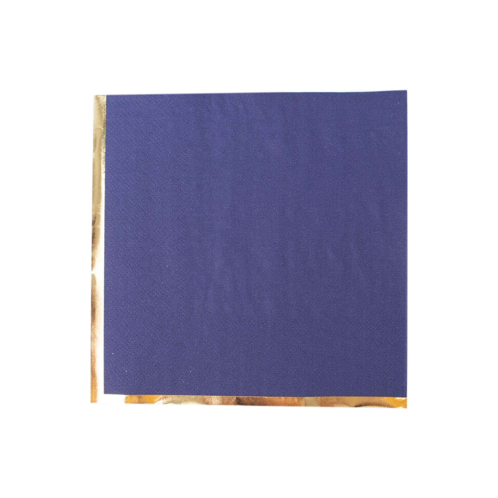 50-Pack Paper Beverage Napkins with Gold Foil Edge Navy Blue - Disposable 2 Ply Cocktail Napkins for Events 6.5"x6.5"