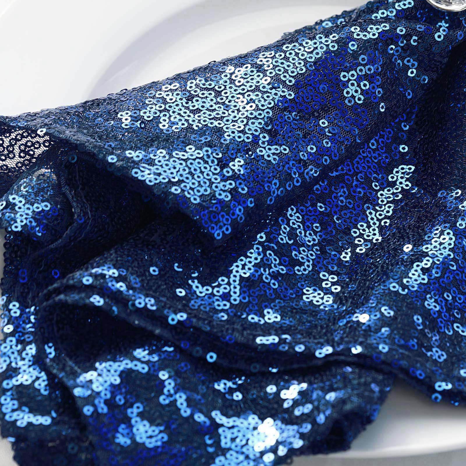 Sequin 20"x20" Napkin Navy Blue - Shimmering Dinner Napkin