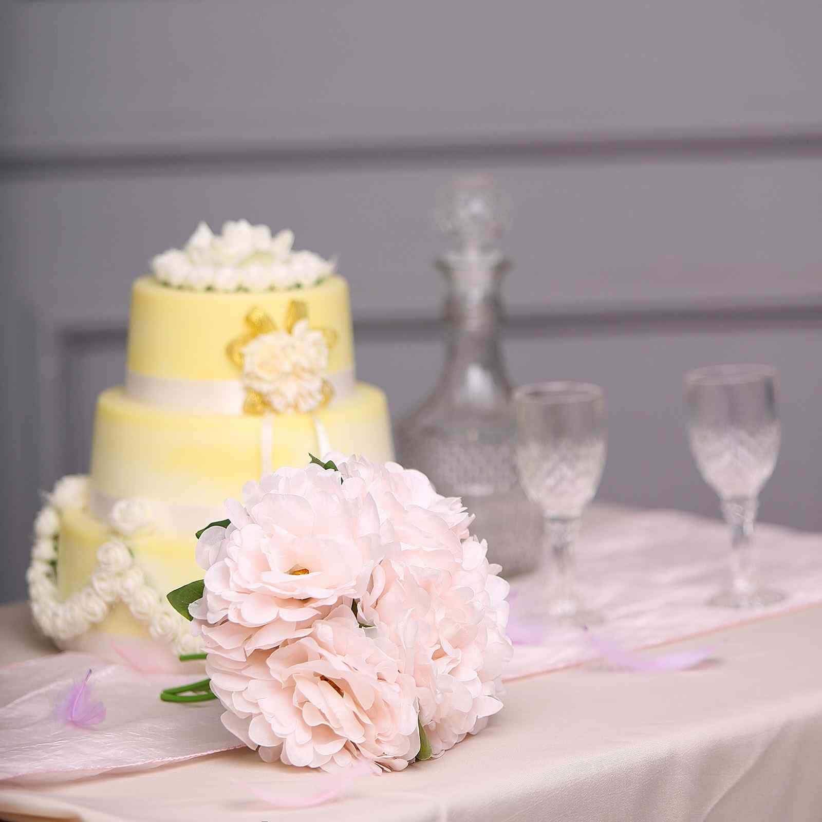 11" Blush Real Touch Artificial Silk Peonies Flower Bouquet