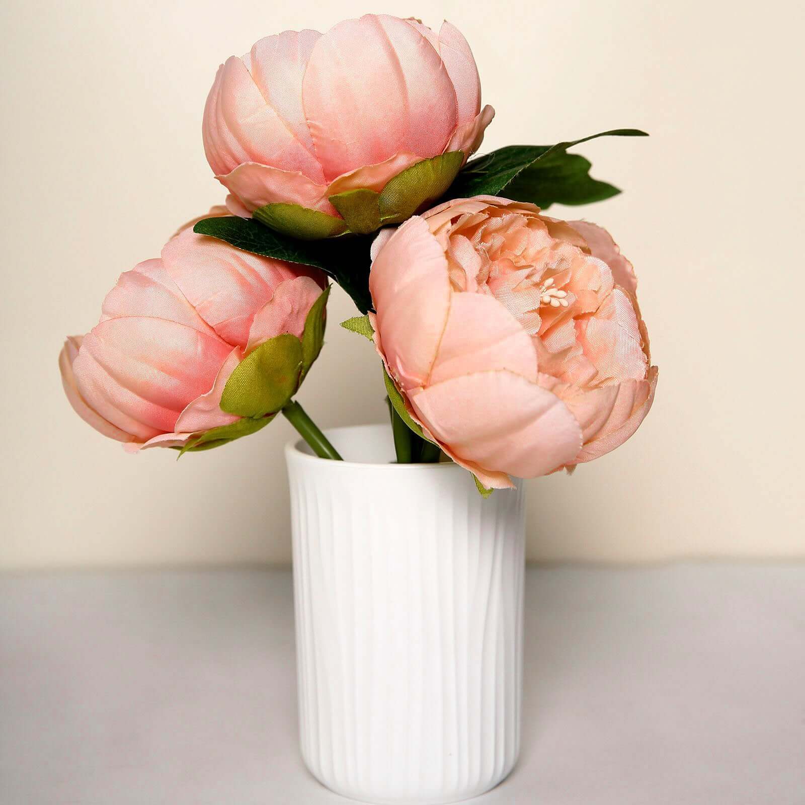 10-Pack Artificial Peony Flower Heads Peach - Versatile Faux Craft Flowers for DIY Event Styling Scrapbooking & Floral Arrangements 3"