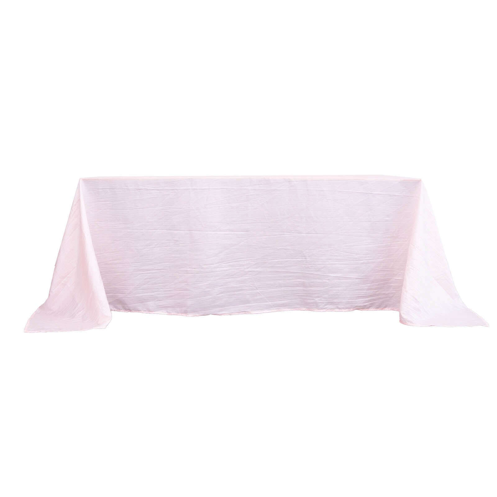 Taffeta 90"x132" Rectangle Tablecloth Blush - Seamless Accordion Crinkle Table Cover