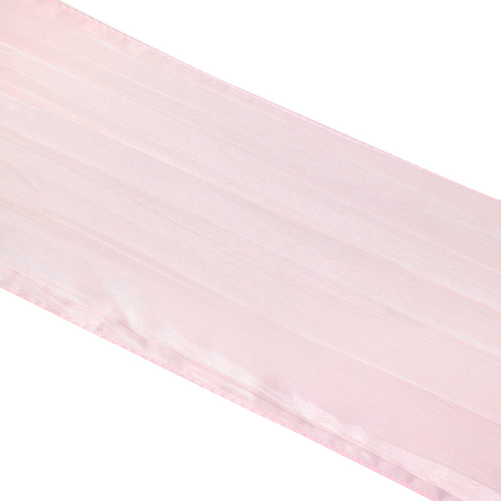 5 Pack Taffeta 6"x106" Chair Sashes Blush Accordion Crinkle Texture - Stylish Decor for Weddings & Gatherings