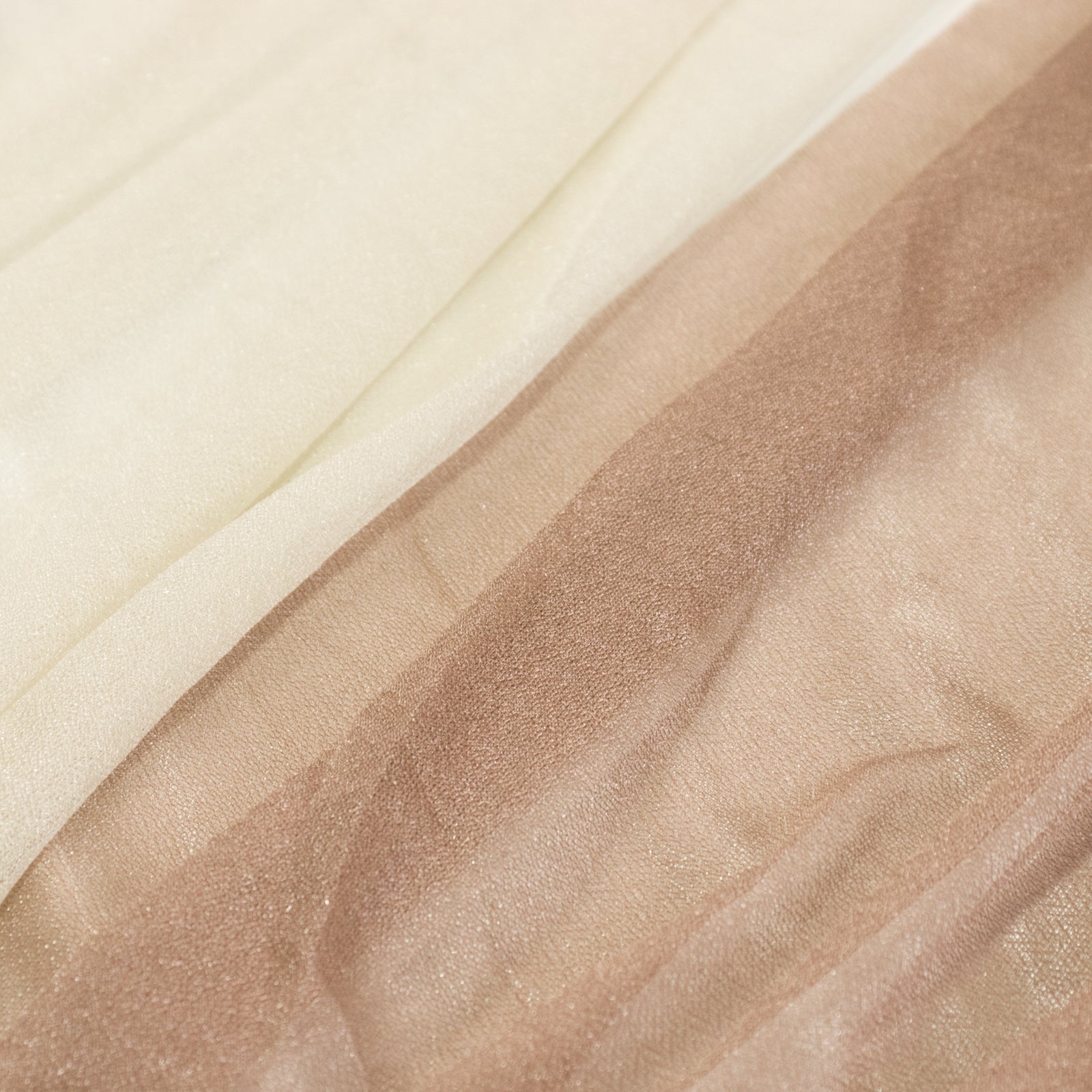 14ft Sheer Pleated Ruffle Skirting Chiffon Table Skirt - Taupe and Beige, Shimmer Sheer, Wrinkle-Free Fabric