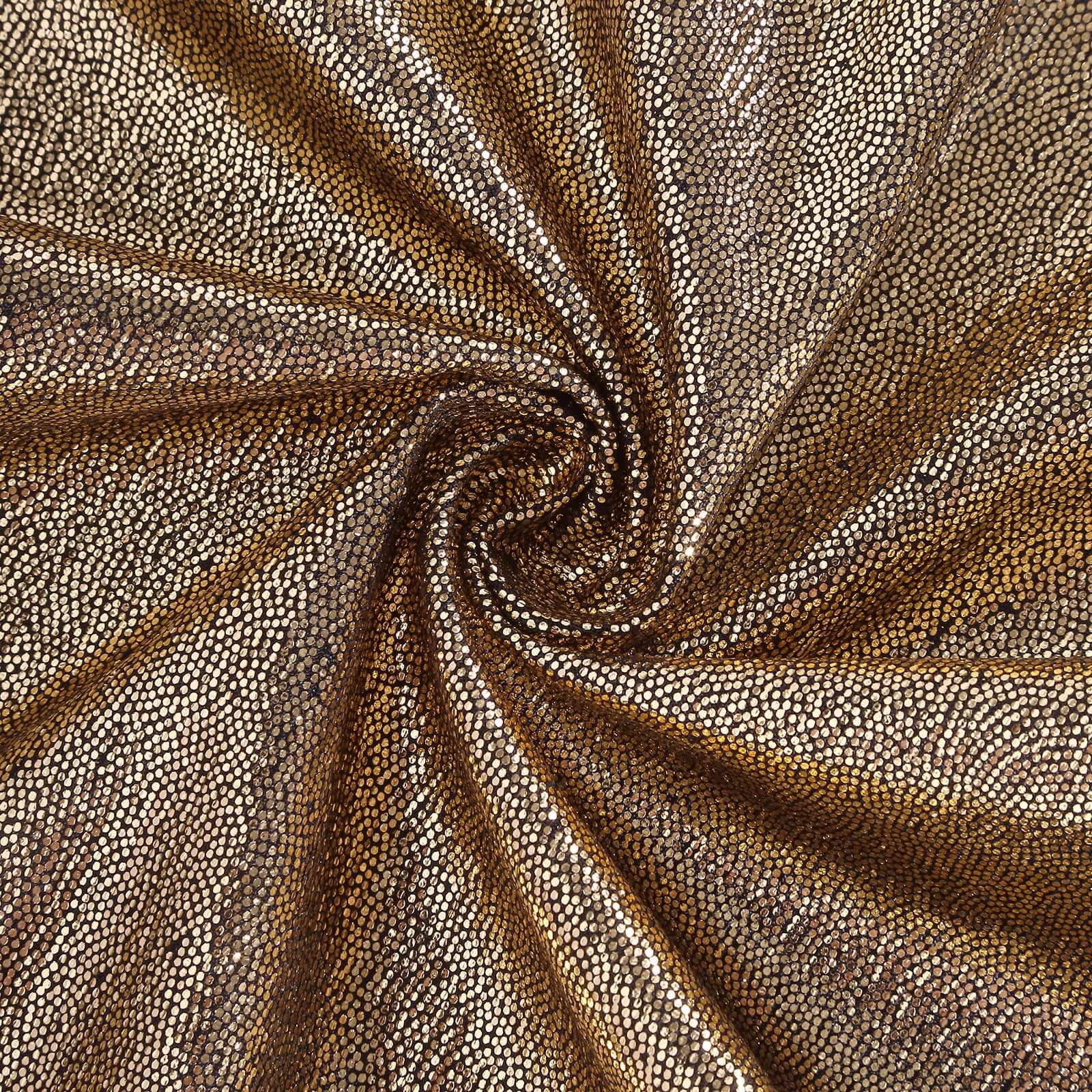 Polyester 12"x108" Table Runner Antique Gold Shimmer Sequin Dots - Wrinkle-Free Finish Table Linen