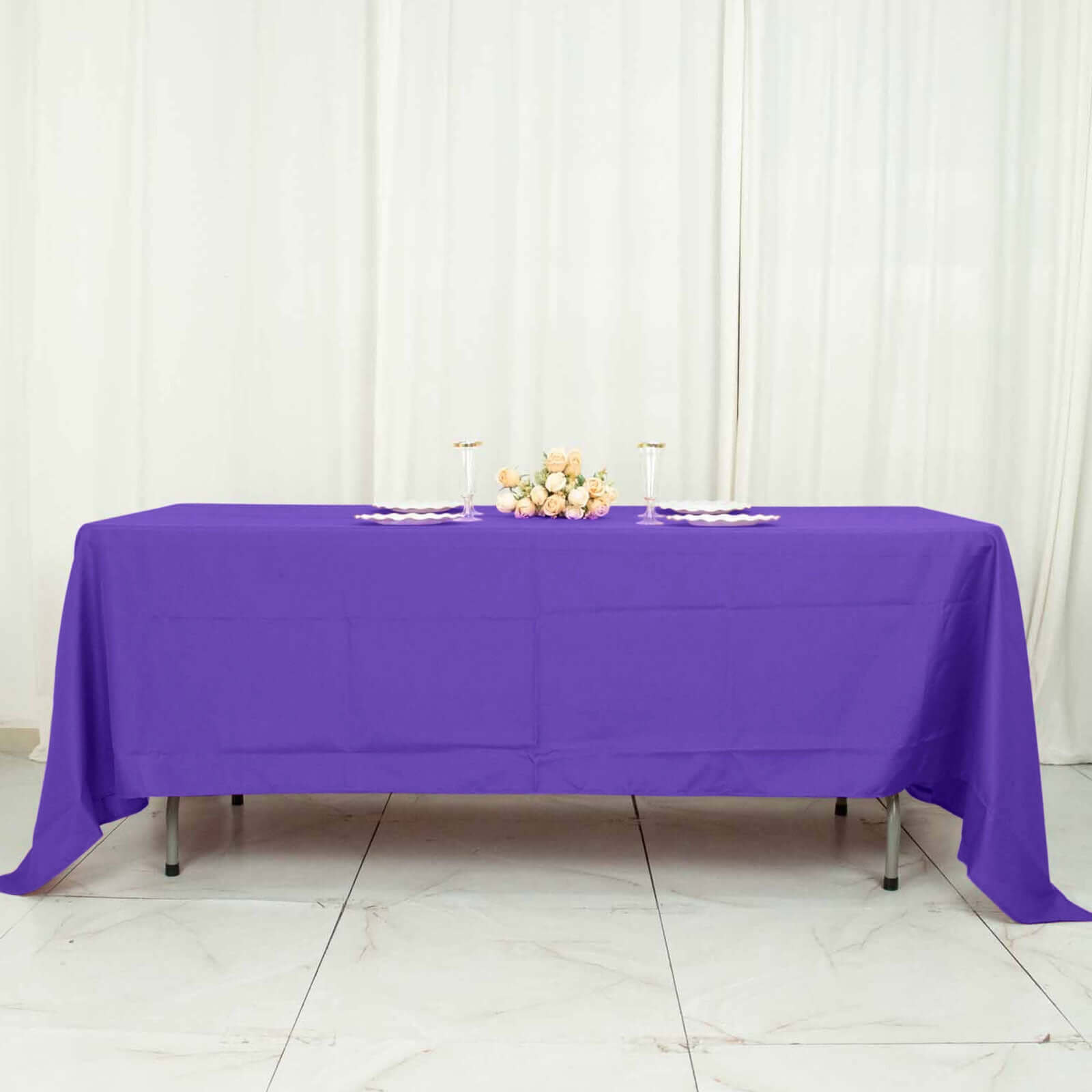Polyester 72"x120" Rectangle Tablecloth Purple - Durable and Stylish Table Cover