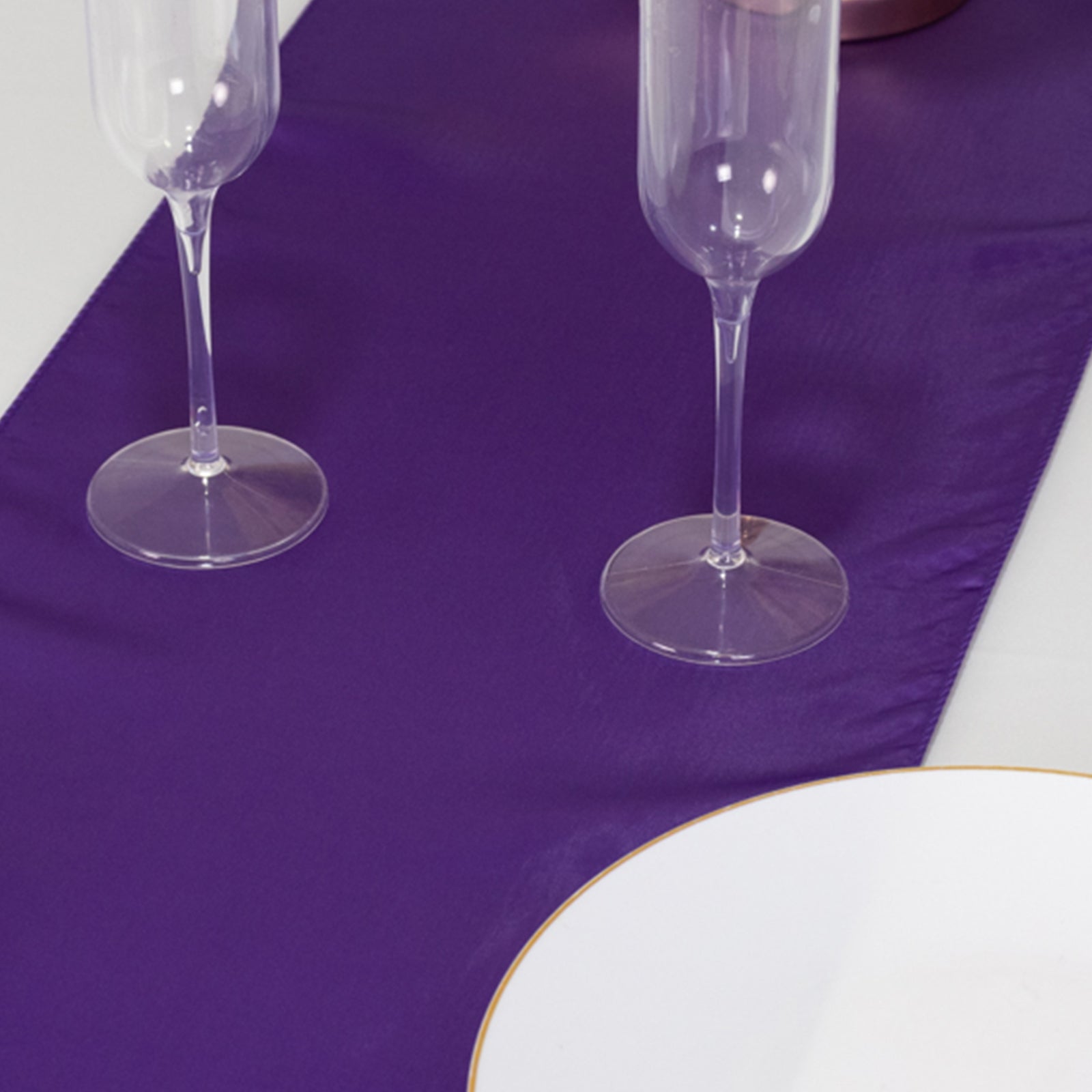 Lamour Satin 12"x108" Table Runner Purple - Smooth & Lustrous Finish
