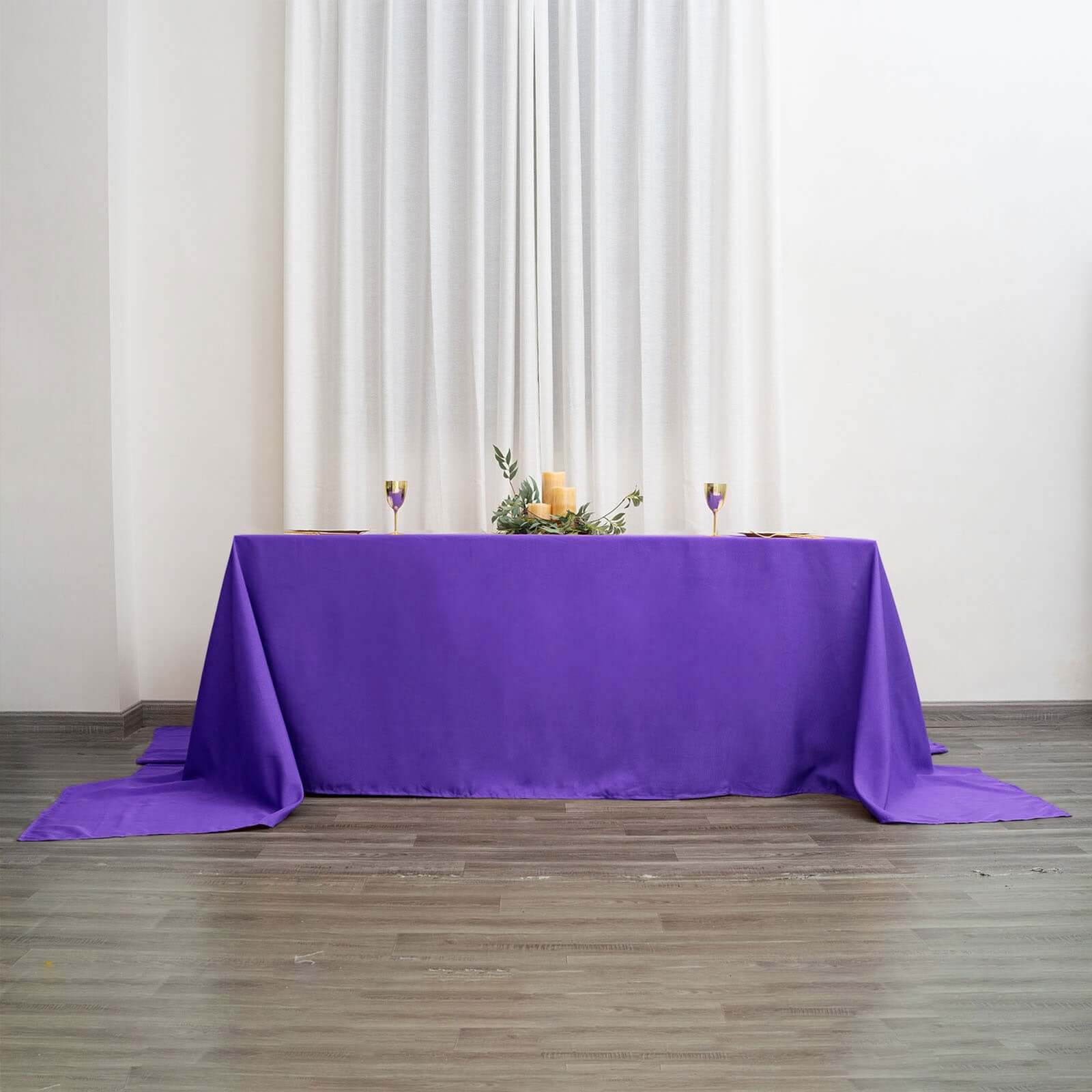 Polyester 90"x156" Rectangle Tablecloth Purple - Seamless Wrinkle-Resistant Table Cover