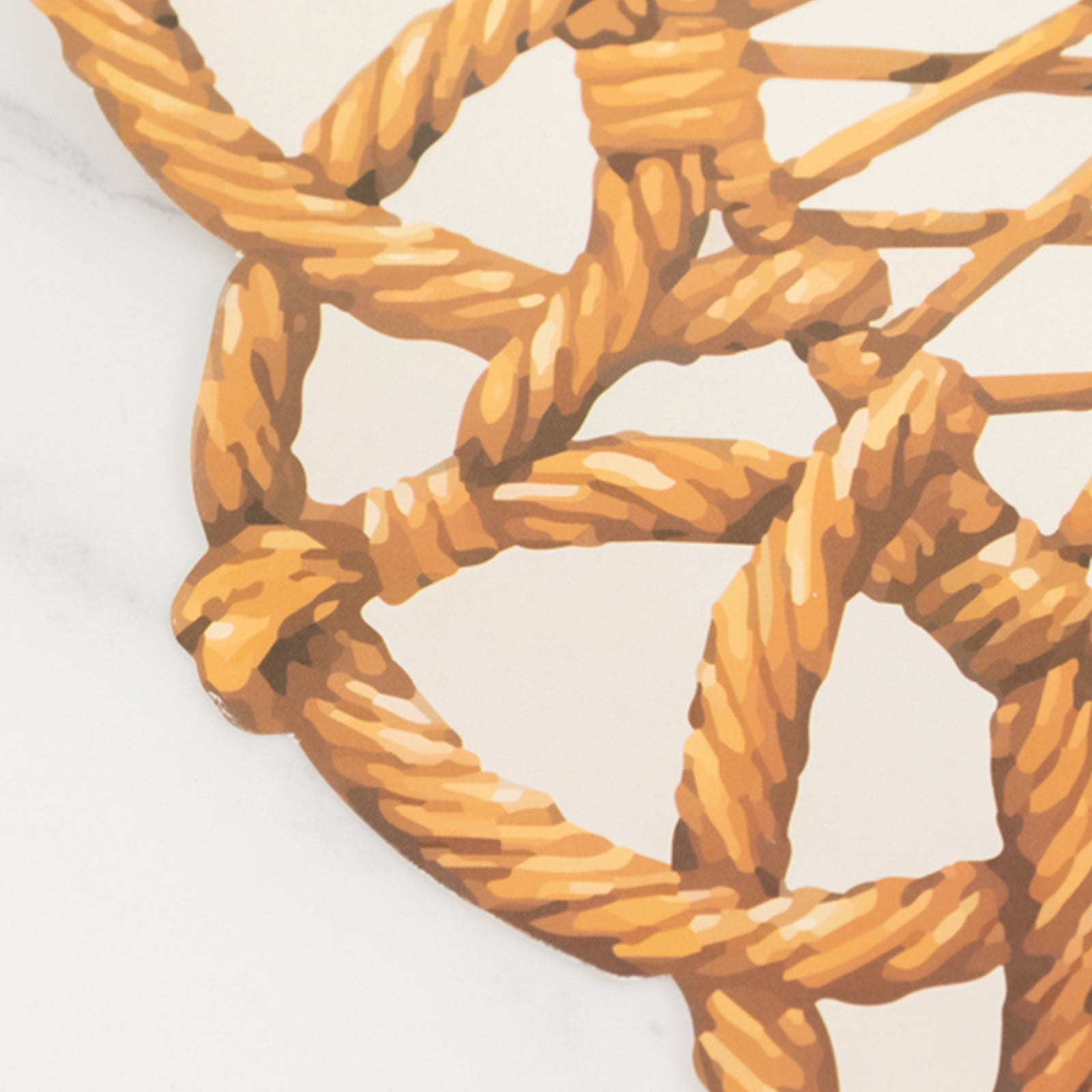 10-Pack Disposable Table Placemats in Brown with Die-Cut Rattan Weave Print - Large Rustic Farmhouse Scalloped Rim Floral Paper Placemats 16"