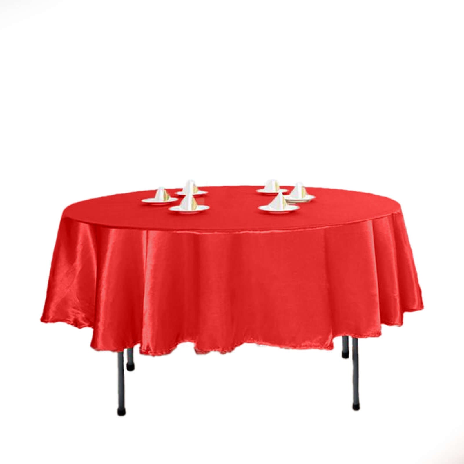 Satin 90" Round Tablecloth Red - Smooth and Lustrous Table Cover