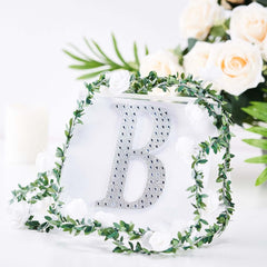 Decorative Rhinestone Alphabet "B" Letter Stickers, Glitter Adhesive Craft Letters Silver DIY Sparkle Embellishments 6"