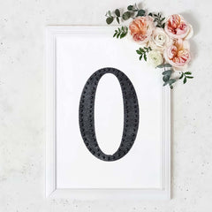 Decorative Rhinestone Alphabet "O" Letter Stickers, Glitter Adhesive Craft Letters Black DIY Sparkle Embellishments 8"