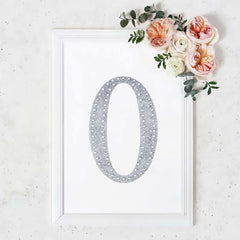 Decorative Rhinestone Alphabet "O" Letter Stickers, Glitter Adhesive Craft Letters Silver DIY Sparkle Embellishments 8"