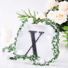Decorative Rhinestone Alphabet "X" Letter Stickers, Glitter Adhesive Craft Letters Black DIY Sparkle Embellishments 6"
