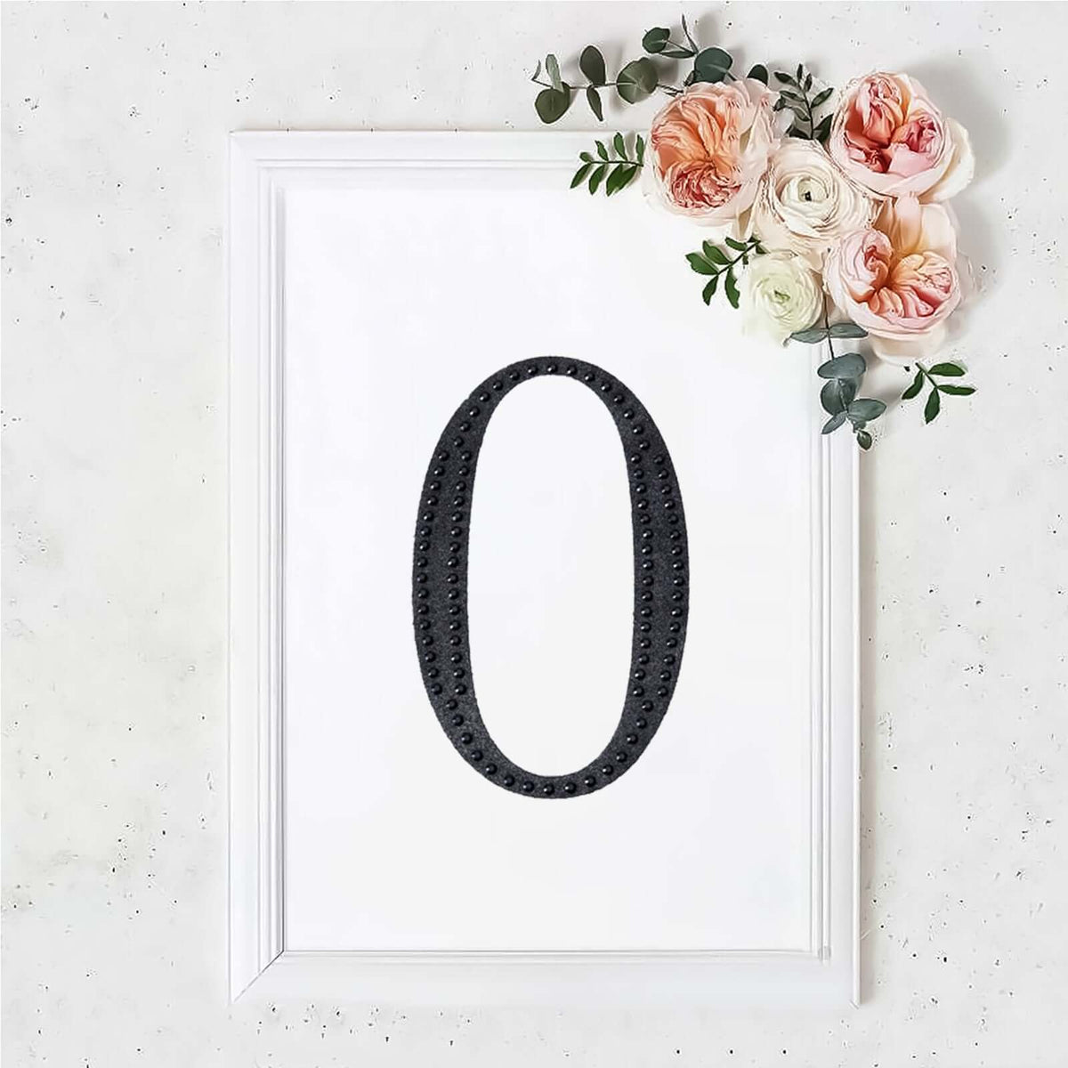 Decorative Rhinestone Number "0" Stickers, Glitter Adhesive Craft Numbers Black DIY Sparkle Embellishments 8"
