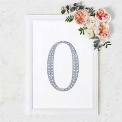 Decorative Rhinestone Number "0" Stickers, Glitter Adhesive Craft Numbers Silver DIY Sparkle Embellishments 8"